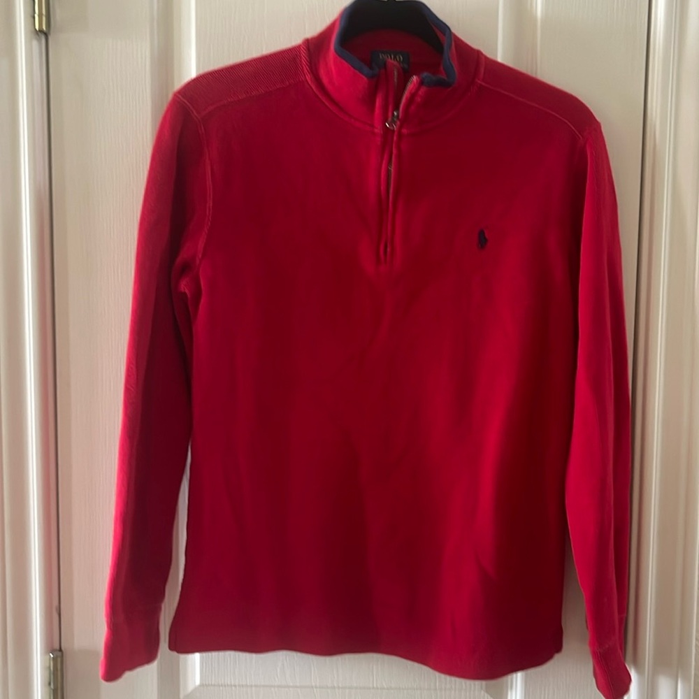 Polo Ralph Lauren boys 14/16 red quarter zip pullover